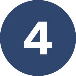 4 Number four on blue circle background.